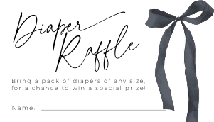 BB099-02 2 3.5x2 Diaper Raffle Ticket - Coquette Bow Black: BBB99-01 Invitation Bundle - Coquette Bow Black