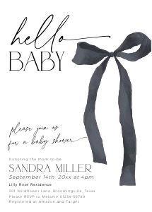 BB099-01 Invitation - Coquette Bow Black design preview