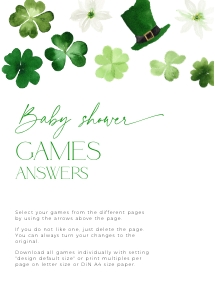 BBG101-00 Baby Shower Games Answers - Shamrock: BBG101-00 Baby Shower Game Bundle - Shamrock