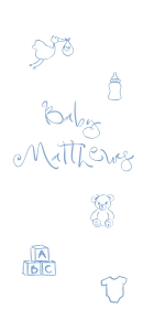 SIZE 2: Fabric Sign: Baby Shower | 70cm Wide x 1.4m High: Size 2 - Baby Shower