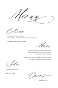 Fleur Menu - 120 x 180: Menu - Fleur Design