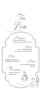 Linen Sign - Swan Lake Bar Menu: Size 1 Linen Sign - Bar Sign - Swan Lake Design
