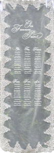 Medium Lace Seating Sign: Medium Lace Seating Sign