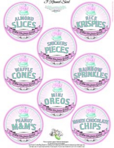 HeresTheScoop-BABY-TOPPINGS: Here's The Scoop, Baby-3" Round Buffet Cards