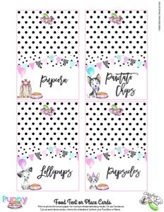 PuppyPawty-BuffetCards: Puppy Pawty-Full Party Package