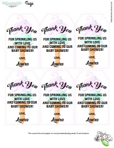 Here's The Scoop, Baby-Favor Tags design preview