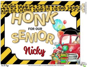 Caution Graduate-Red-Yard Sign design preview