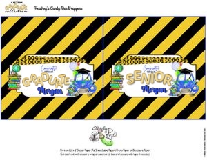 Caution Graduate-Blue-Chocolate Bar Labels design preview