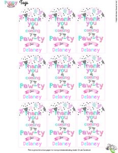 PuppyPawty-FavorTags: Puppy Pawty-Full Party Package