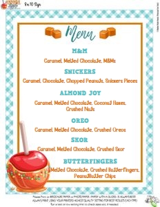 Caramel Apple-Caramel Apple Bar Menu design preview