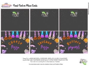 SpooktacularSlumber-BuffetCards: Spooktacular Slumber Party-Buffet Tent Cards