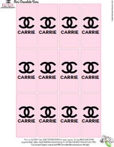 ChanelNo50-MiniChocBars: Chanel No50-Mini Chocolate Bar Wrappers