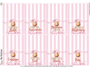 Pink Valentine-Baked Potato Bar-Buffet Cards-Tent Cards design preview