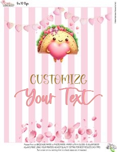 Pink Valentine-Taco Bar-Blank Sign design preview