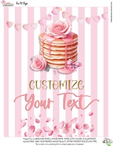 Pink Valentine-Pancake Bar-Blank Sign design preview