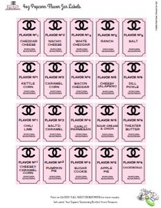 Chanel No50-Popcorn Flavor Jar Labels design preview