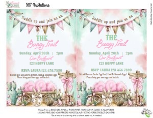 Bunny Trails-Editable Easter Invitation design preview