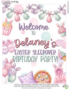 EasterSleepover-8X10BLANK: Easter Sleepover-16x20 & 8x10 Welcome Sign