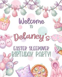 Easter Sleepover-16x20 & 8x10 Welcome Sign design preview