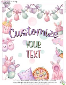 EasterSleepover-8X10BLANK: Easter Sleepover-16x20 and 8x10 Customizable Party Sign