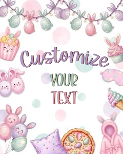 Easter Sleepover-16x20 and 8x10 Customizable Party Sign design preview