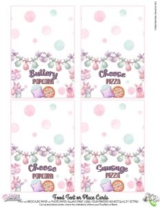 EasterSleepover-BUFFETCARDS: Easter Sleepover-Buffet Tent Cards