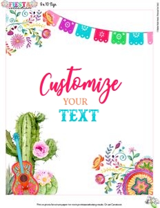 Fiesta-BLANK8X10: Fiesta-PERSONALIZED PARTY SIGNS