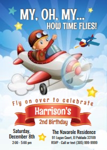 1006 Airplane Kid1 Invite design preview