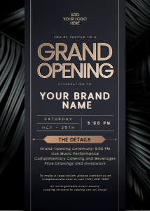 C002 Grand opening invitation 5x7in design preview