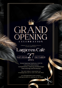 C003 Grand opening invitation 5x7in design preview