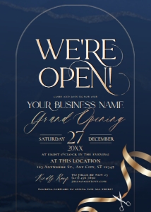 C008 Grand Opening Invite 5x7in: C008 Grand Opening Invitation 5x7in