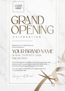 C018 Grand Opening Invitation 5x7in design preview