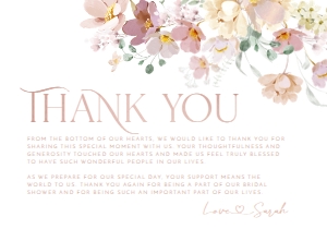 B005 Thank You Card Flat 5x3.5in: B005 Bridal Shower Bundle