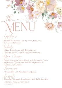 B005 Menu 5x7in: B005 Bridal Shower Bundle