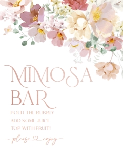 B005 Mimosa Bar Sign 8x10in: B005 Bridal Shower Bundle