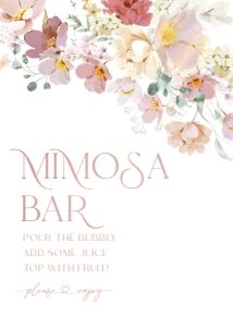 B005 Mimosa Bar Sign 5x7in: B005 Bridal Shower Bundle