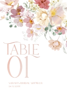 B005 Table Number 5x7in: B005 Bridal Shower Bundle