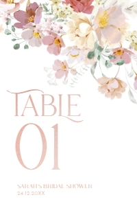 B005 Table Number 4x6in: B005 Bridal Shower Bundle