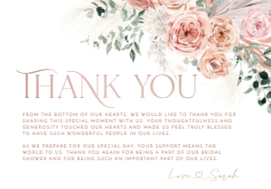 B008 Thank You Card Flat 5x3.5in: B008 Bridal Shower Bundle
