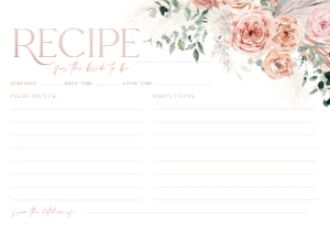 B008 Recipe Card 5x3.5in: B008 Bridal Shower Bundle