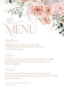 B008 Menu 5x7in: B008 Bridal Shower Bundle