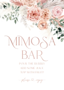 B008 Mimosa Bar Sign 5x7in: B008 Bridal Shower Bundle