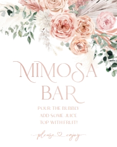 B008 Mimosa Bar Sign 8x10in: B008 Bridal Shower Bundle