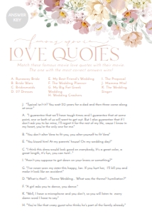 B005 Bridal Shower Games Answer Key 5x7in: B005 Bridal Shower Bundle
