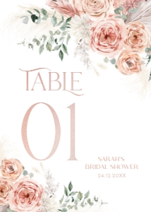 B008 Table Number 5x7in: B008 Bridal Shower Bundle