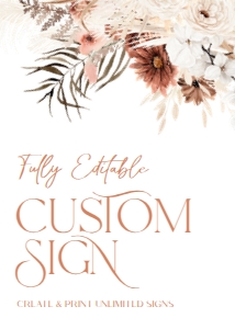 B006 Custom Sign 5x7: Boho Bridal Shower Bundle, Fall Bridal Shower Invitation Template