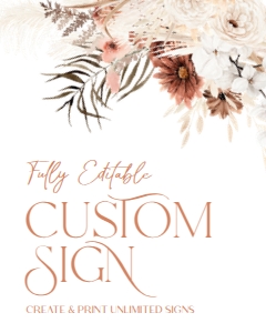 B006 Custom Sign 8x10: Boho Bridal Shower Bundle, Fall Bridal Shower Invitation Template