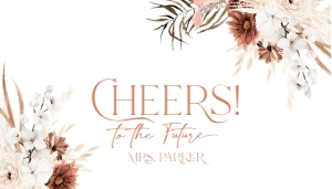 B006 Mini Champagne Label: Boho Bridal Shower Bundle, Fall Bridal Shower Invitation Template