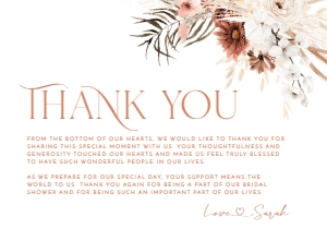 B006 Thank You Card Flat: Boho Bridal Shower Bundle, Fall Bridal Shower Invitation Template