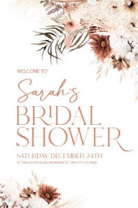B006 Welcome Sign Vertical 24x36: Boho Bridal Shower Bundle, Fall Bridal Shower Invitation Template